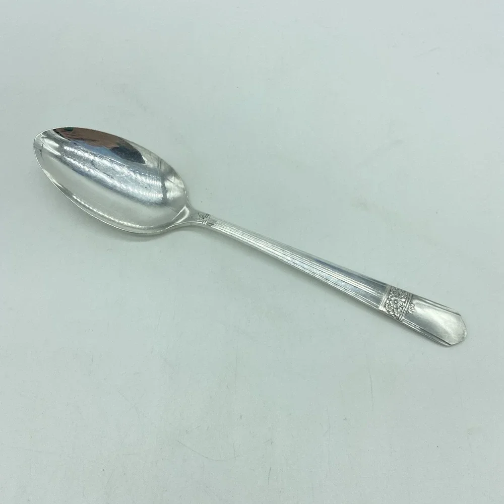 Oneida Silver Rose 5 O'Clock Tea Spoon Silverplate Flatware Spoon 1940 Antique